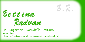 bettina radvan business card